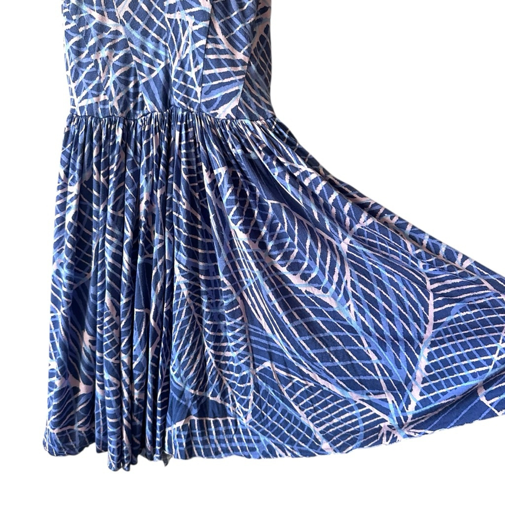 Kimchi Blue Blue Leaf Print Strappy Skater Romper Size L - Picture 3 of 11